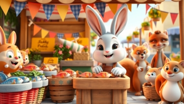 Bunny Selling Fish | Cute & Fun Animal Market Story